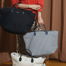 Load image into Gallery viewer, The Canvas Go-Tote - Navy Stripe