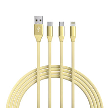 Load image into Gallery viewer, Fast Charging 3-in-1 Cable - USB-A to USB-C & Iphone, 6ft