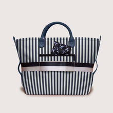 Load image into Gallery viewer, The Canvas Go-Tote - Navy Stripe