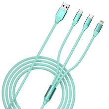 Load image into Gallery viewer, Fast Charging 3-in-1 Cable - USB-A to USB-C & Iphone, 6ft