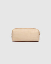 Load image into Gallery viewer, Brianna Makeup Bag with Brush Set - Natural Tan