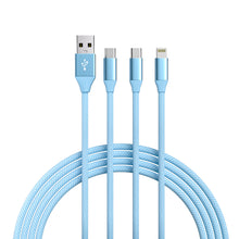 Load image into Gallery viewer, Fast Charging 3-in-1 Cable - USB-A to USB-C & Iphone, 6ft