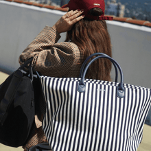 Load image into Gallery viewer, The Canvas Go-Tote - Navy Stripe