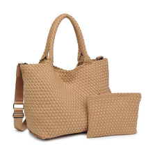 Load image into Gallery viewer, Sky's The Limit - Medium Woven Neoprene Tote Nude