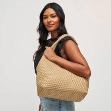 Load image into Gallery viewer, Sky's The Limit - Medium Woven Neoprene Tote Nude