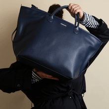 Load image into Gallery viewer, The Vegan Leather Go-Tote - Navy
