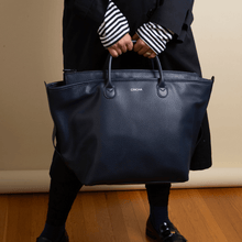 Load image into Gallery viewer, The Vegan Leather Go-Tote - Navy

