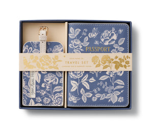 English Rose Passport & Luggage Tag Set