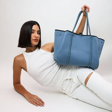 Load image into Gallery viewer, LARGE NEOPRENE TOTE BAG STORMY BLUE
