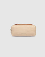 Load image into Gallery viewer, Brianna Makeup Bag with Brush Set - Natural Tan
