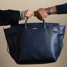 Load image into Gallery viewer, The Vegan Leather Go-Tote - Navy
