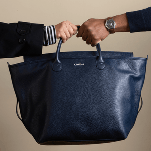 The Vegan Leather Go-Tote - Navy