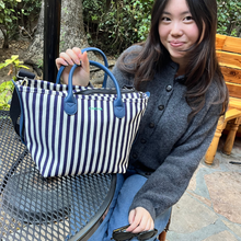 Load image into Gallery viewer, The Mini Canvas Go-Tote - Navy Stripe
