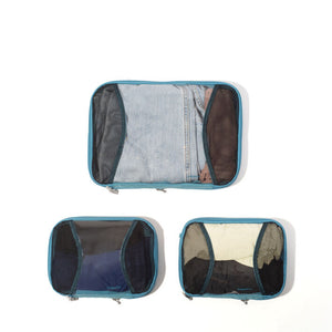Baggallini - Set of 3 Compression Cubes 2 Medium + 1 Large Seaside Blue