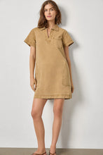 Load image into Gallery viewer, Lilla P - Twill Split Neck Collared Dress
