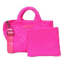 Load image into Gallery viewer, Parker &amp; Hyde - Mini Woven Tote Hot Pink
