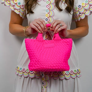 Parker & Hyde - Mini Woven Tote Hot Pink
