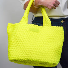 Load image into Gallery viewer, Parker &amp; Hyde -  Woven Tote Bone Print Neon Yellow
