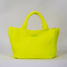 Load image into Gallery viewer, Parker &amp; Hyde -  Woven Tote Bone Print Neon Yellow
