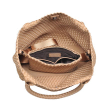 Load image into Gallery viewer, Sky's The Limit - Medium Woven Neoprene Tote Nude
