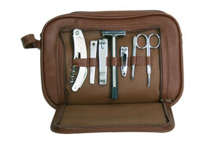 Royce Leather - Toiletry Combo Grooming Set - Coco